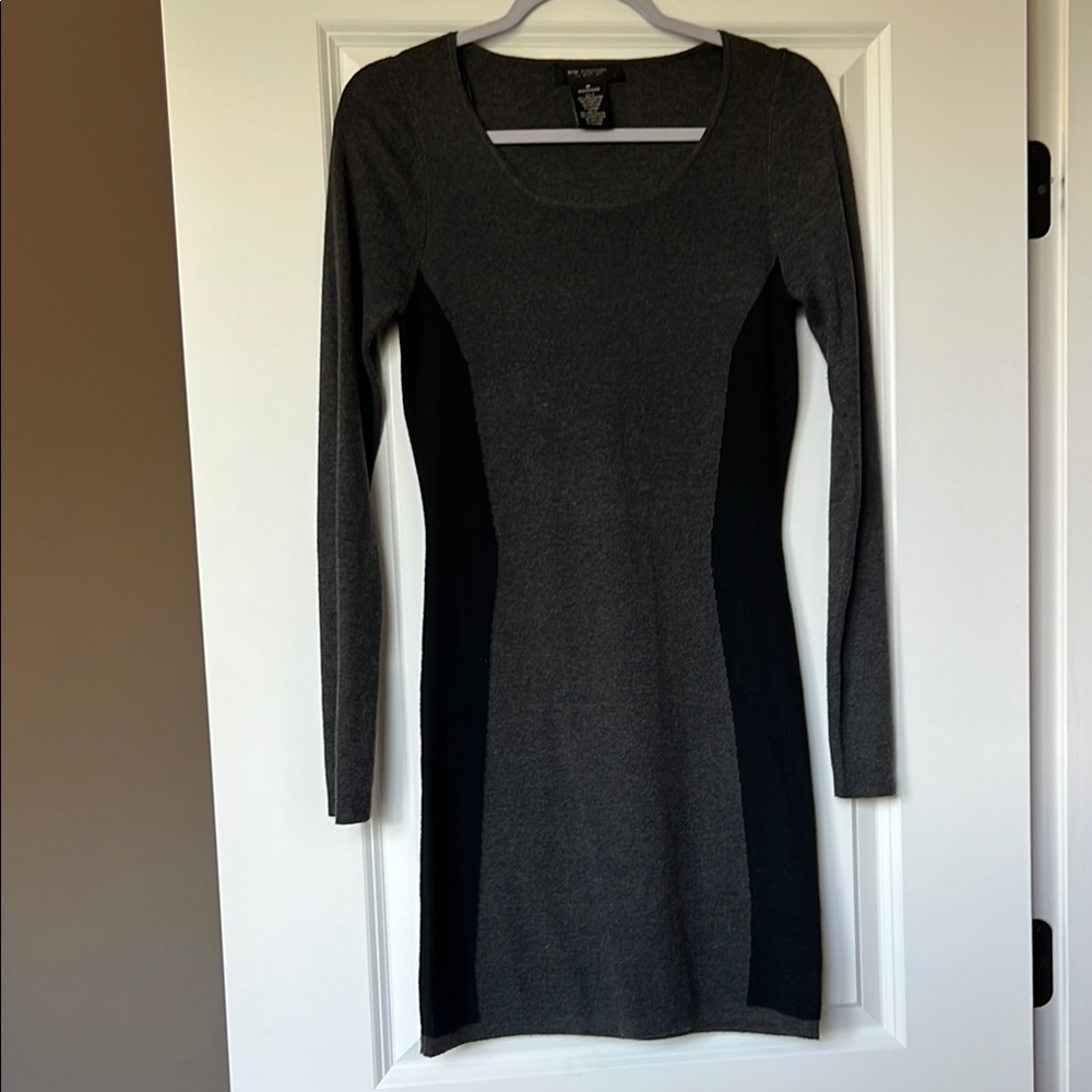 MM Couture by Miss Me Gray and Black Women's Dress M